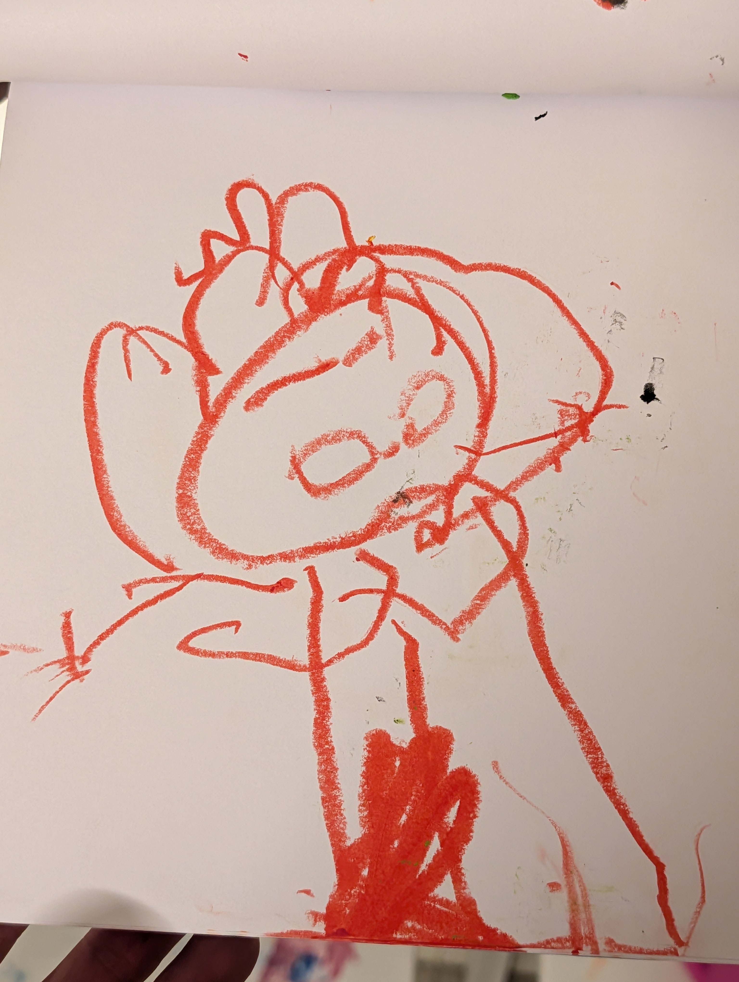 ציור של ילד לפני הפיכה לתלת-ממד עם Poof